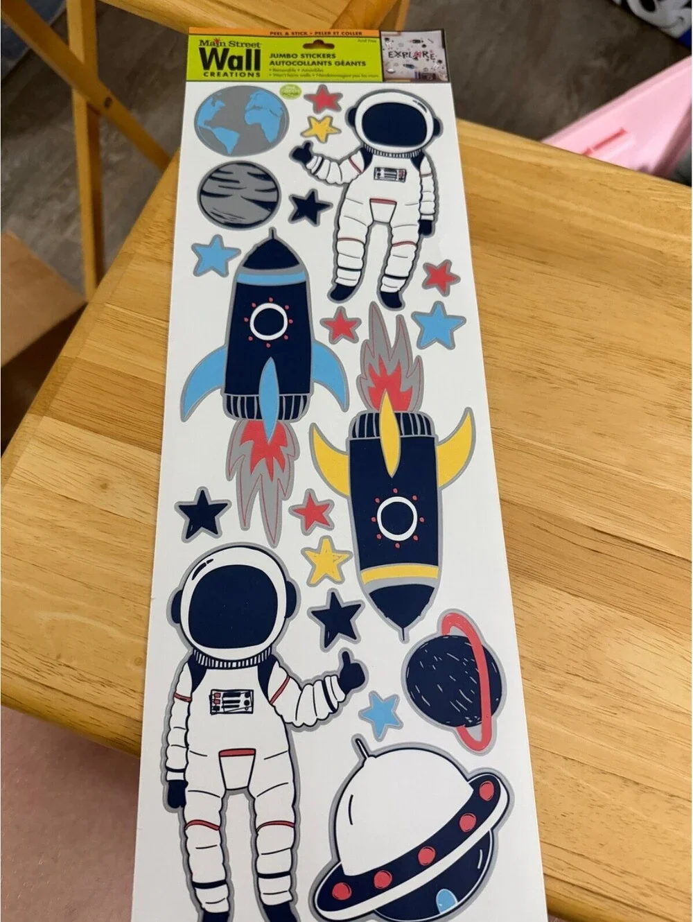 Main Street Wall Creations Peel & Stick Jumbo Stickers Explore Space Theme